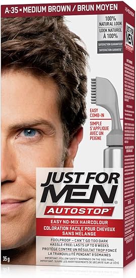 Just For Men Autostop Men S Comb In Hair Color Medium Brown