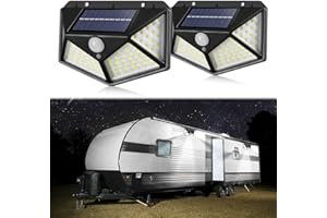 LYCARESUN Solar RV Porch Light, RV Camper Exterior LED Lighting, Waterproof Motion Activated Sensor RV Outdoor Awning Lights for Motorhome Travel, Travel Trailers, Camper（2 Pack）