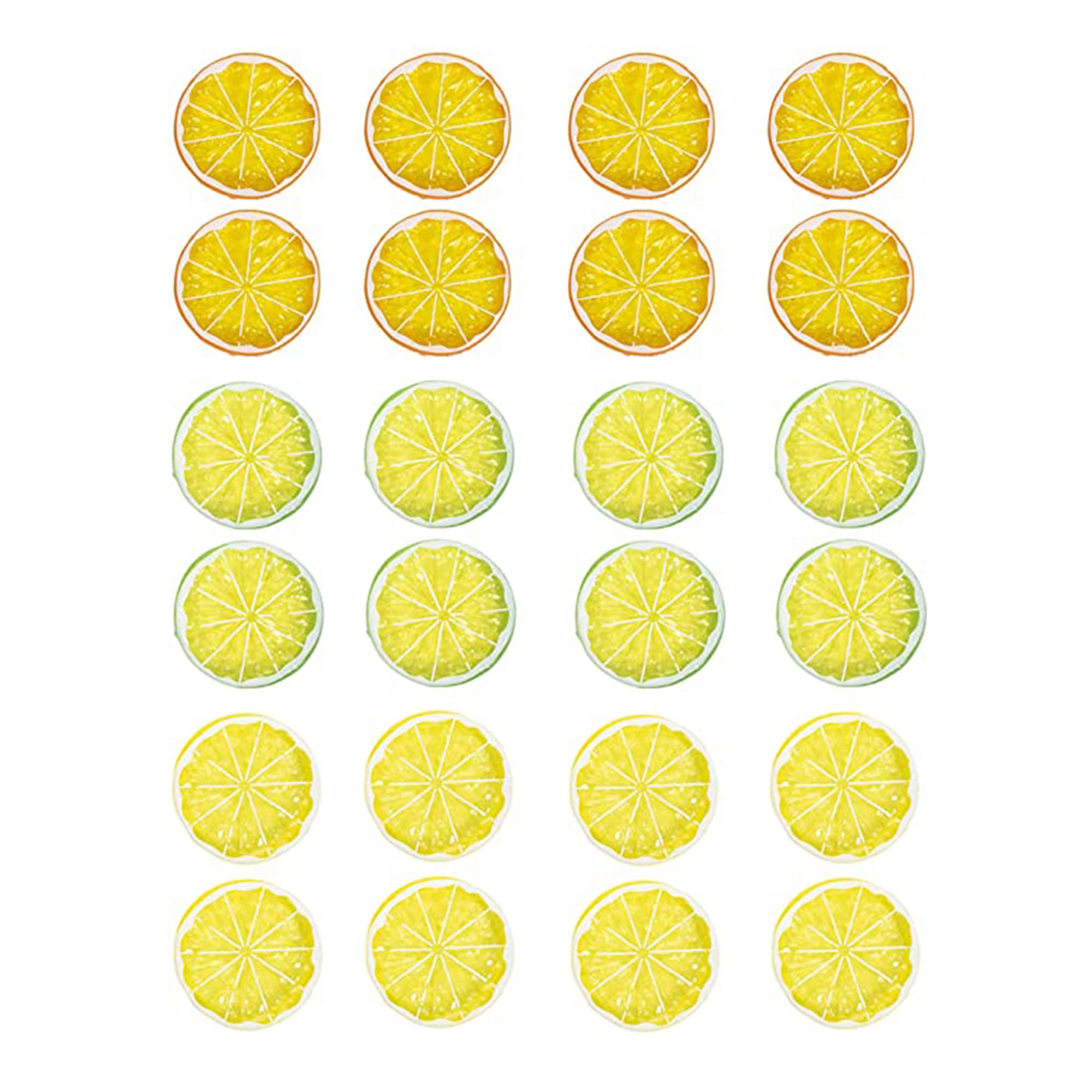 24 pieces, lemon decoration, artificial lemons, artificial fruit decoration, lemon slices decoration, fruit decoration, decorative lemon, home party decoration, photo props (three colours)