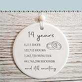 14th Wedding for Her or Him, 14 Years Marriage Gift for Couple, Ivory Anniversary Present for Wife Husband