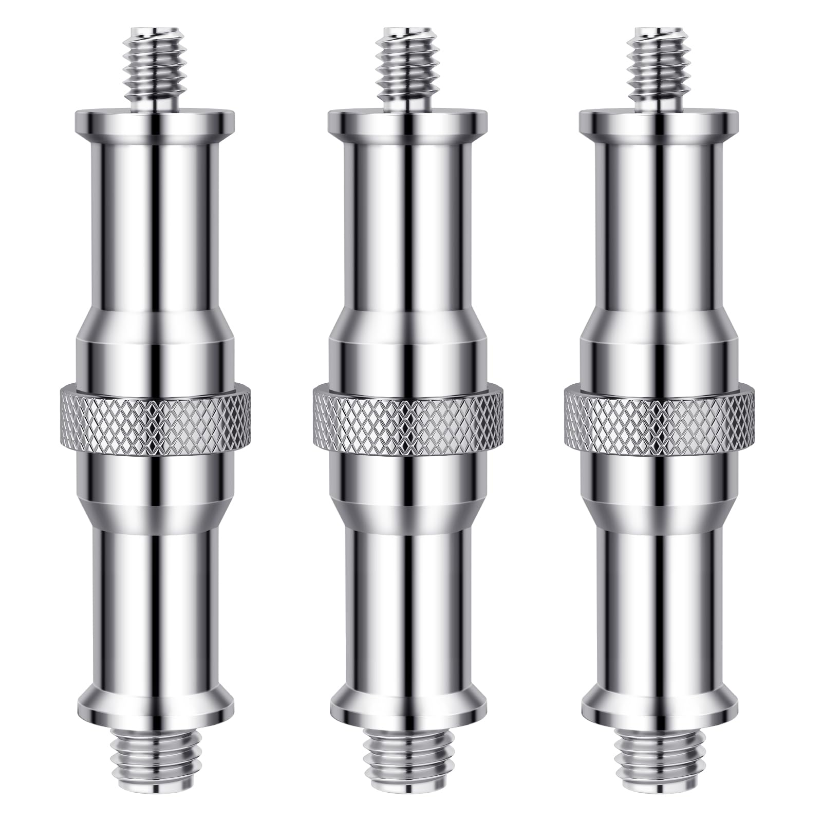 NEEWER Pack of 3 Standard 1/4 to 3/8 Inch Metal Converter Thread Adapter Spigot Stud for Studio Light Stand, Hotshoe/Coldshoe Adapter, Ball Head, Wireless Flash Receiver, Trigger - ST23 โ image 1