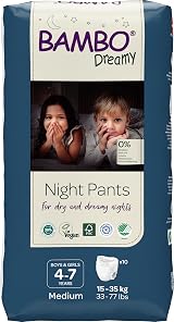 Bambo Nature Dreamy Night Pants 10 Count Pull Up Diapers 4-7 Years