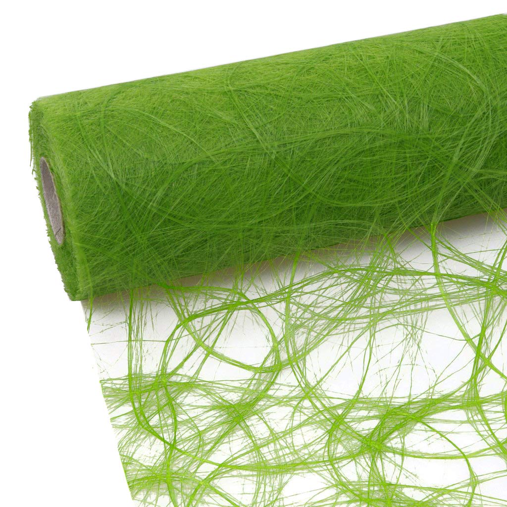 Sizoweb Table Runner 25 Metre Roll + 100 Decorative Hearts (20 cm Wide, Apple Green)