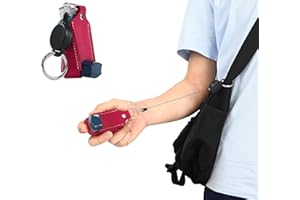 zimois Asthma Inhaler Case Pu Leather Protective Travel Handy Mini Holster,Inhaler Holder Keychain,Equipped With A Retractable Anti Loss Keychain,Red
