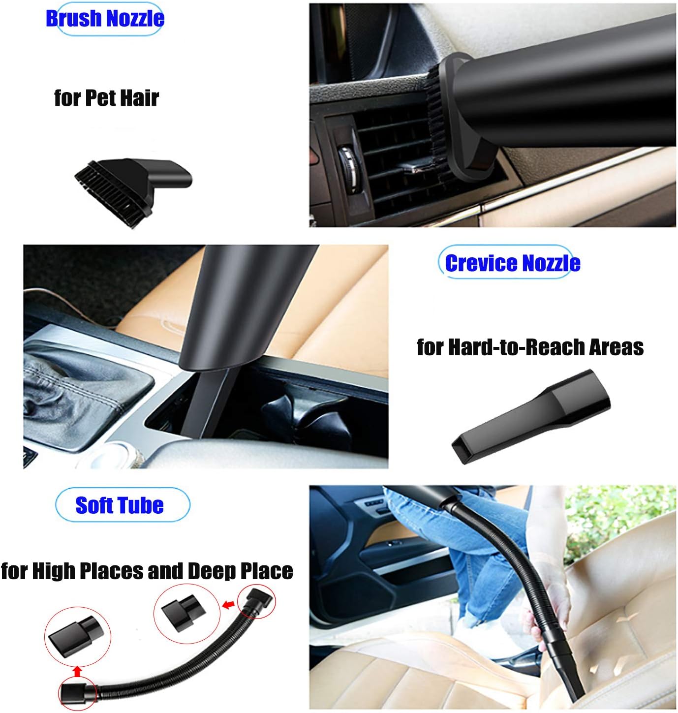 Handheld Vacuum Cleaner, Car Vacuums Cleaners Hand Cordless Portable Strong Suction Power Wet Dry Rechargeable Household -