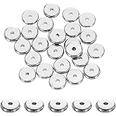 uxcell 25 Pcs Stainless Steel Spacer Beads, 8mm Flat Round Beads Metal Heishi Bead Long-Lasting Rondelle Disc Spacers for Bracelet Necklace Jewelry Making, Silver