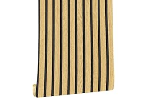 myforHD Wallpaper Peel and Stick Wood Grating Stripe Self-Adhesive Wallpaper Faux Wood Contact Paper Wood Slats Self Adhesive Wall Paper PVC Vinyl Film Removable Waterproof