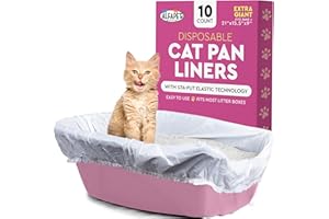 Alfapet Elastic Cat Litter Box Liners - Extra Giant 10 Count - Tear-Resistant Cat Litter Bags - Waterproof Kitty Litter Liners - Fits Litter box Pan Sizes XL, Giant, X-Giant, 37" x 18", 20 lb Capacity