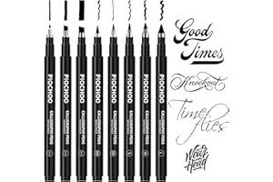 Piochoo Calligraphy Pens,8 Size Calligraphy Pens for Writing,Brush Pens Calligraphy Set for Beginners, Hand Lettering Pens