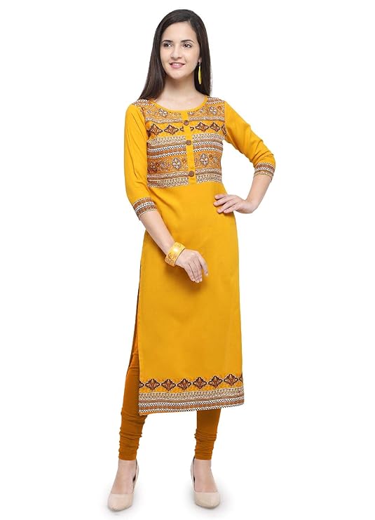 Women Rayon Straight Kurta