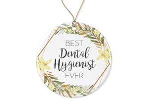 WOLFEDESIGNPDD Dental Hygienist Christmas Ornament - Gift for Dental Hygienist - World's Best Dental Hygienist - Best Dental Hygienist Ever Printed on Both Sides