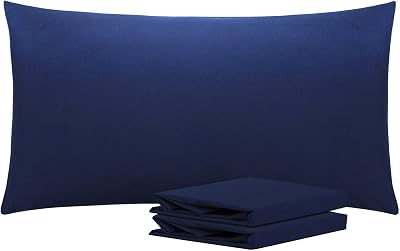 NTBAY 2 Pack 100% Brushed Microfiber Pillowcases 50x90 Navy