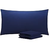 NTBAY King Pillowcase Set - 2 Pack Brushed Microfiber 20x36 Pillowcases - Soft, Wrinkle-Free, Fade-Resistant, Stain-Resistant, Navy Pillowcases with Envelope Closure - 20x36 Inches, Navy