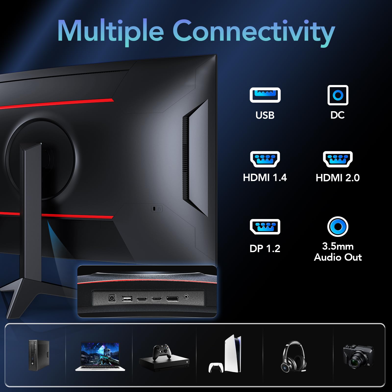 Jlink 32-Inch Curved Gaming Monitor up to 240Hz,1080P Computer Monitor 1500R/1ms(MPRT)/Low Blue Light,Frameless PC Monitor with HDMI DisplayPort, Freesync & G-sync Compatible, Tiltable/VESA Mountable