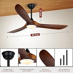 Farmhouse Rustic Ceiling Fans with Lights, 60 inch