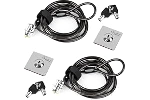 I3C Laptop Cable Lock Hardware Security Cable Lock Anti Theft, Anchor Plate & 2 Keys for Notebooks Smart Phone Tablet MacBook Electronic Products (2 Pack)