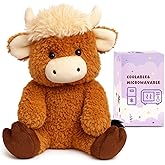 Easfan Microwavable & Weighted Stuffed Animals Highland Cow Plushie for Warmth-Comfort Cute Soft Plush Toys for Adults & Kids,12inch