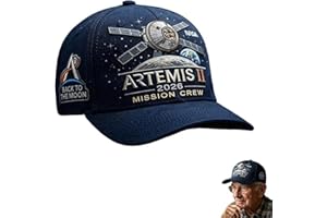 Artemis II Lunar Mission Commemorative Cap, Adjustable Embroidered Baseball Hat for Men & Women, NASA Space Gear