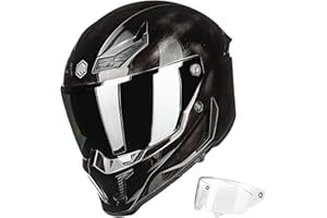 ILM Motorcycle Helmets for Adult Men Women Full Face DOT ECE Powersports Dual Visor Street Racing Helmet with Pinlock Cascos para Motos Model MF509 (War Damaged Gray, M)