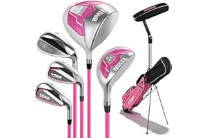 Golf Clubs Set 7-Piece Complete Set with Driver Hybrid 7 Iron 9 Iron Sand Wedge Putter Stand Bag for Men Women Right Left Han