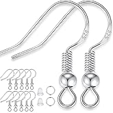 XIANNVXI 925 Silver Earring Hooks 900pcs Earring Hooks for Jewelry Making Hypoallergenic Earring Findings with Jump Rings Earring Backs Earring Making Kit for DIY