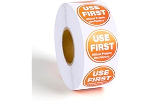 VELATYVIO 1200Pcs Use First Stickers Food Service Circular Self-Adhesive Labels for Kitchen and Restaurant Supplies Gradient Orange 1.5inch