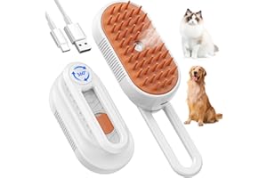 PSKONTORORA Cat Steam Brush for Shedding, 4 in 1 Cat Steamy Brushs Cleanser with Foldable Handle, Pet Spa Brush for Cats, Spritz Defur Comb for Pets, Steam Brushs for Cats, Pet Spray Hair Removal Comb