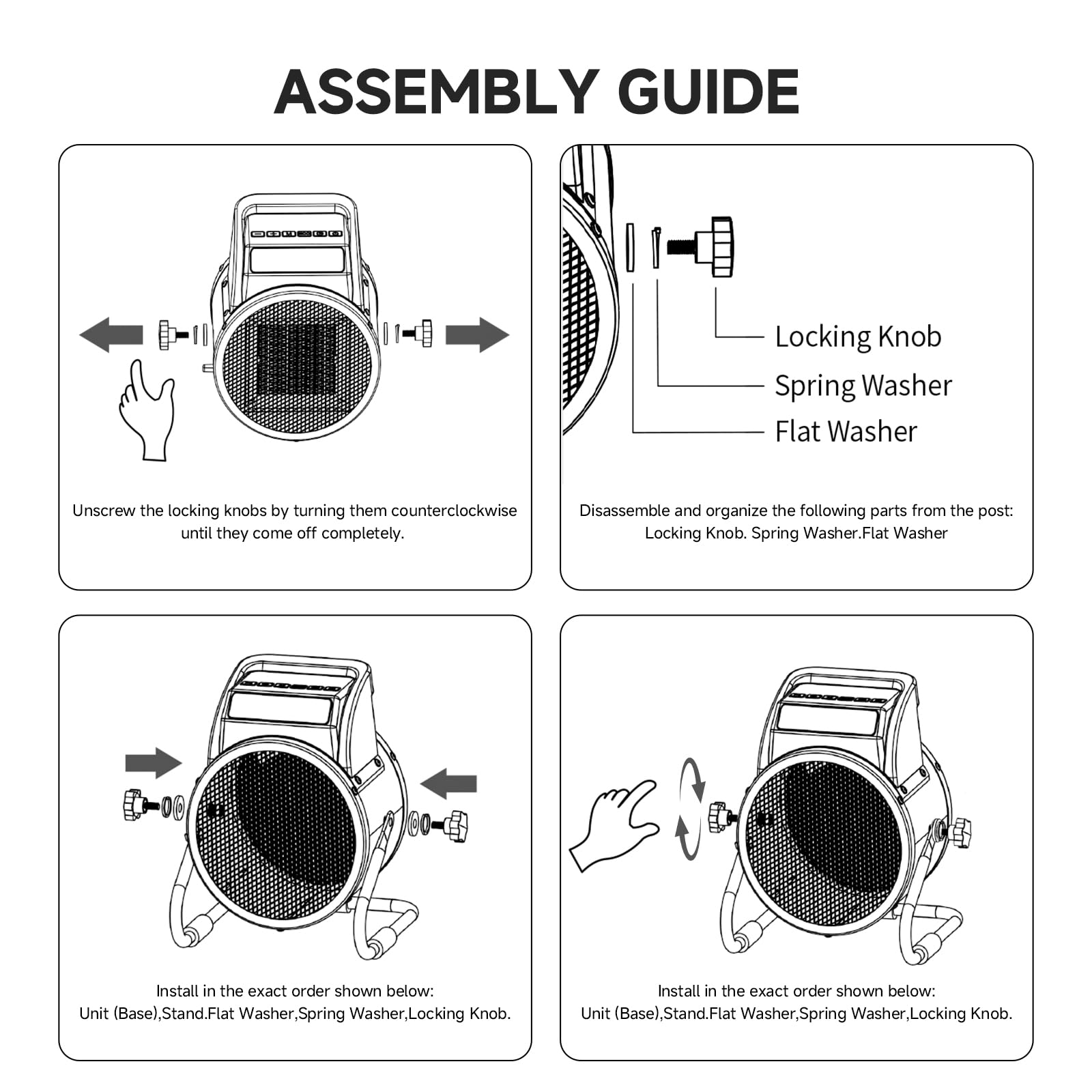 Keramik Heizlüfter mit Fernbedienung, 2000W Elektroheizer mit digitalem Thermostat 24h Timer, 3Heizstufen Schnelle Wärme heizstrahler Outdoor, Geeignet für Innenhöfe, Garage,Baustelleund Werkstätten 9