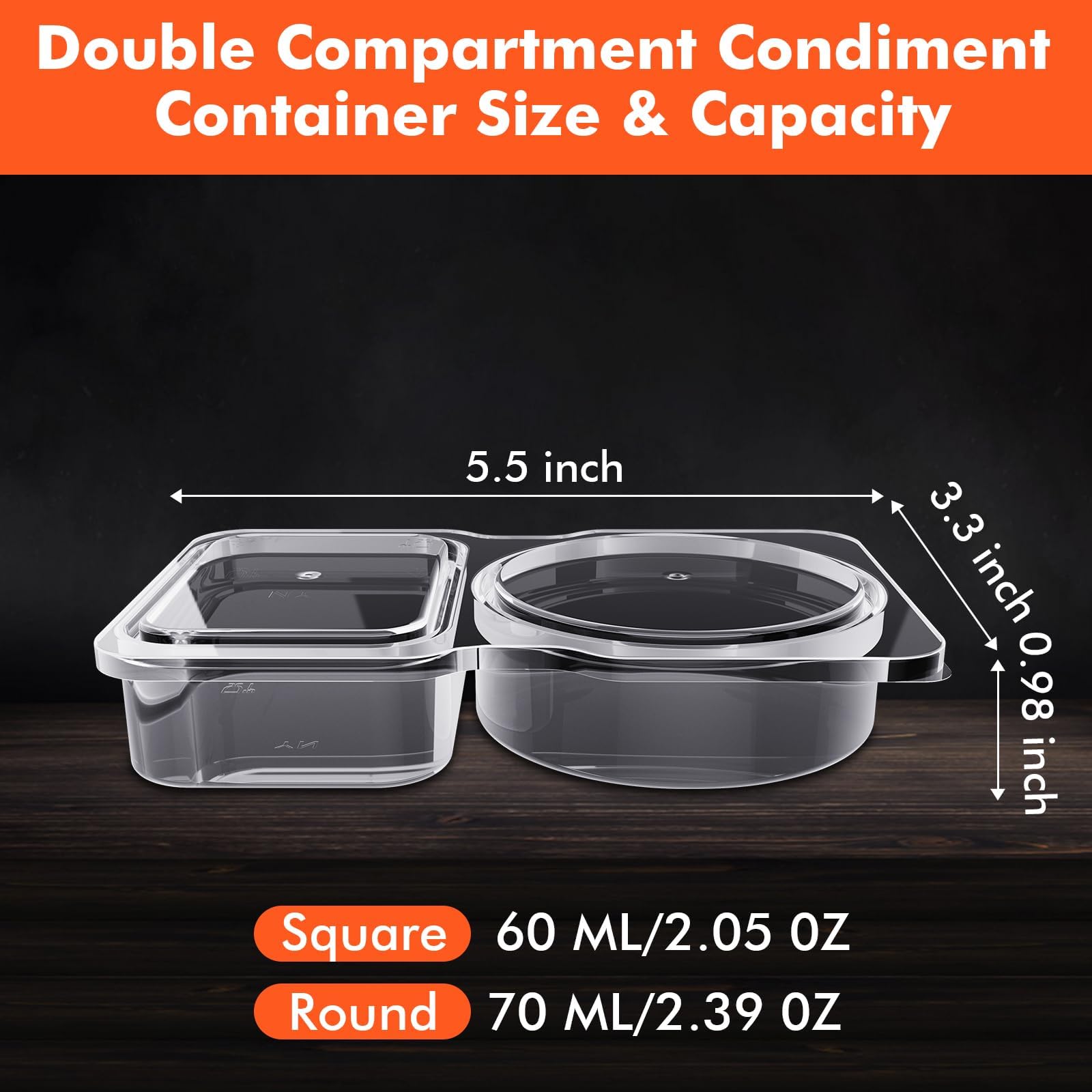 XoeLLe 16 Stück Plastikbecher mit Deckel, 60+70 ml Deli Cups, Auslaufsichere Deli Container, Kleine Dosen mit Deckel Plastik, Mikrowellenfest Kleine Dosen für Soßen, Dips, Gewürze, Snacks 2