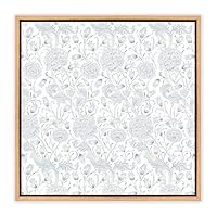 SIGNWIN Framed Canvas Wall Art Leaves Pattern Canvas Prints Home Artwork Decoration for Living Room,Bedroom - 16x16 inches