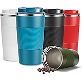YINJAM 17oz Travel Coffee Mug Insulated Coffee Cups to Go with Leakproof Lid Vacuum Stainless Steel Double Walled Thermal Car Coffee Tumbler for Hot Cold Ice Tea Drinks Reusable (Blue, 17oz)