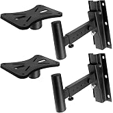 Pyle Wall Mount Speaker Bracket Stands - Dual Universal Adjustable w/ 12.5'' Distance from Wall, 90&deg;-30&deg; Angle, Tilt, Rotation Adjustment &amp; Solid-Steel Pin Serves as Safety-Stop (Pair) - PSTNDW15