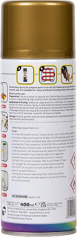 Tetrion Gold Spray Paint 400ml Quick Dry Wood Metal Ceramic Plastic Durable view 2