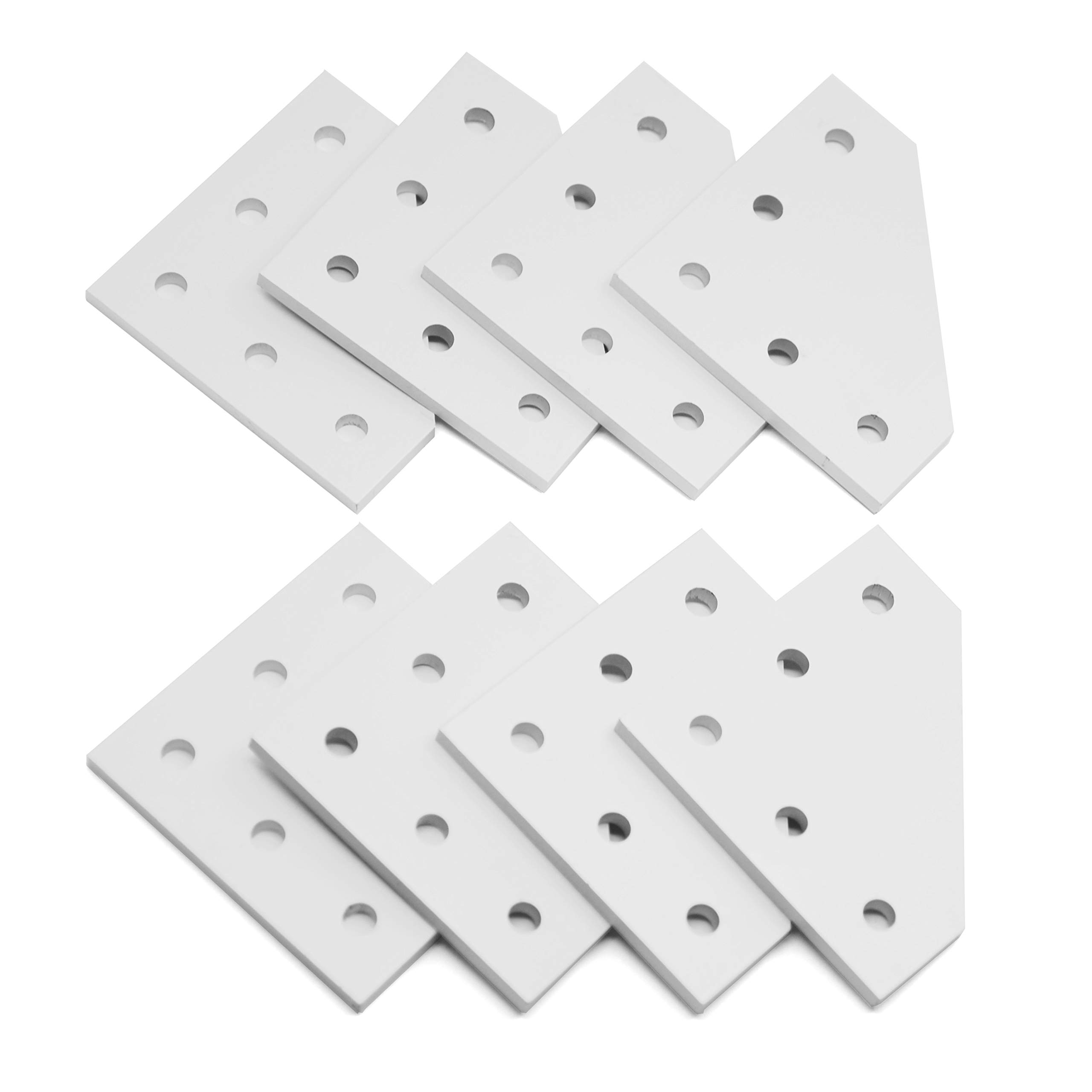 Zeberoxyz 8PCS/Kit Silver L Shape Corner Bracket Plate,5-Hole 90 Degree Joint Board Plate for Slot 6mm 2020 Series Aluminum Profile 3D Printer Frame (8PCS Silver-L) โ image 1