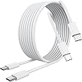 [MFi Certified] iPhone 16 Charger Cord 6FT, 2 Pack 60W USB C to USB C Charging Cable Cord Long for iPhone 16/16 Plus/16 Pro/16 Pro Max/15/15 Plus/15 Pro/15 Pro Max, iPad Pro/Air/Mini, Galaxy, White