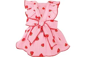 Dog Dresses for Small Dogs Girl Female Dog Clothes Cat Clothes Cat Dress Cute Cotton Extra Small Summer Clothes Bow Decor Pri