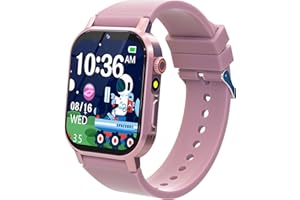 PHYULLS Kids Smart Watch Gifts for Girls Age 4-12, 32 Games HD Touch Screen Kids Watch with Camera Video Music Player Pedometer Flashlight 12/24 hr Educational Toys Birthday Gift for Girls Ages 6 7 8 9 10