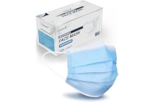 FriCARE Disposable Face Masks, 3-Ply ASTM Level 3 Medical Grade, Breathable & Comfortable for Adult Daily Work/Sun Protection, 50 Pack Blue