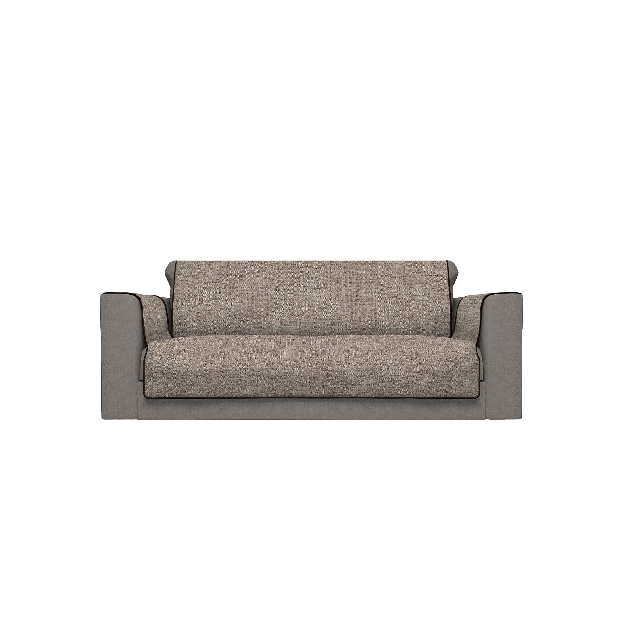 Italian Bed Linen Comfort Anti-Slip Sofa Cover, 3 Places, Brown