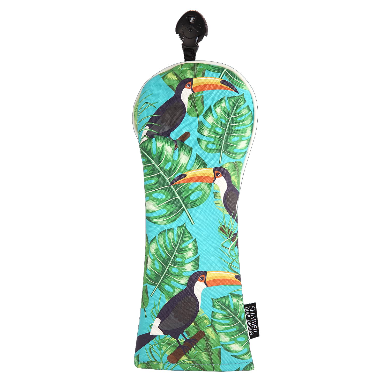 SHABIER Turquoise Blue Tropical Leaves Floral Ornament Toucan Golf Head Cover for Fairway Club