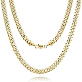 JUHEPROKIT 14K Gold Necklaces for Women Gold Chain Necklaces for Men Cuban Link Chains for Mens Versatility in Style Necklace for Women Men Chains Necklaces 16'' 18'' 20'' 22'' 24'' 5MM&7MM