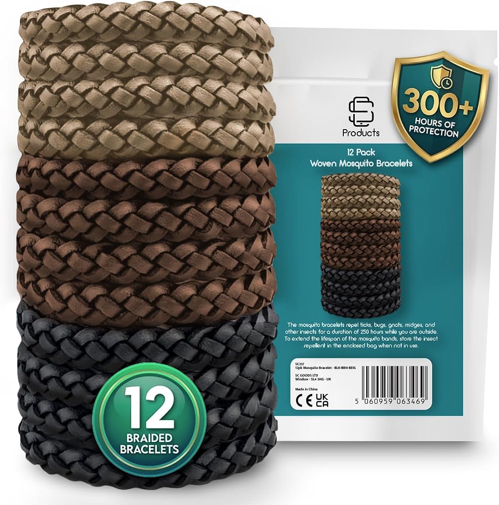SC Products Mosquito Repellent Bracelet 12 Pack DEET Free 300 Hours