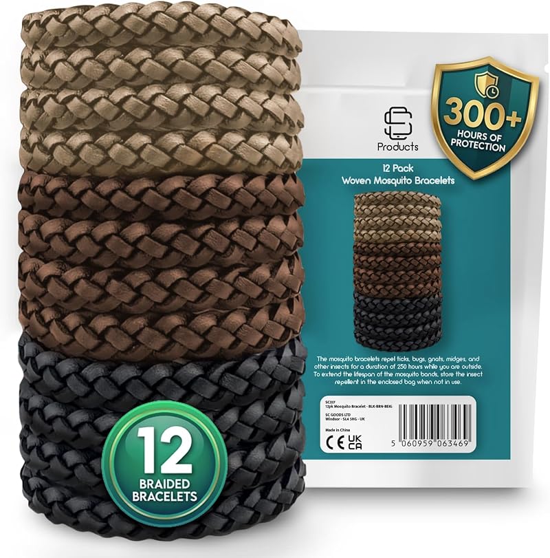 SC Products Mosquito Repellent Bracelet 12 Pack DEET Free 300 Hours