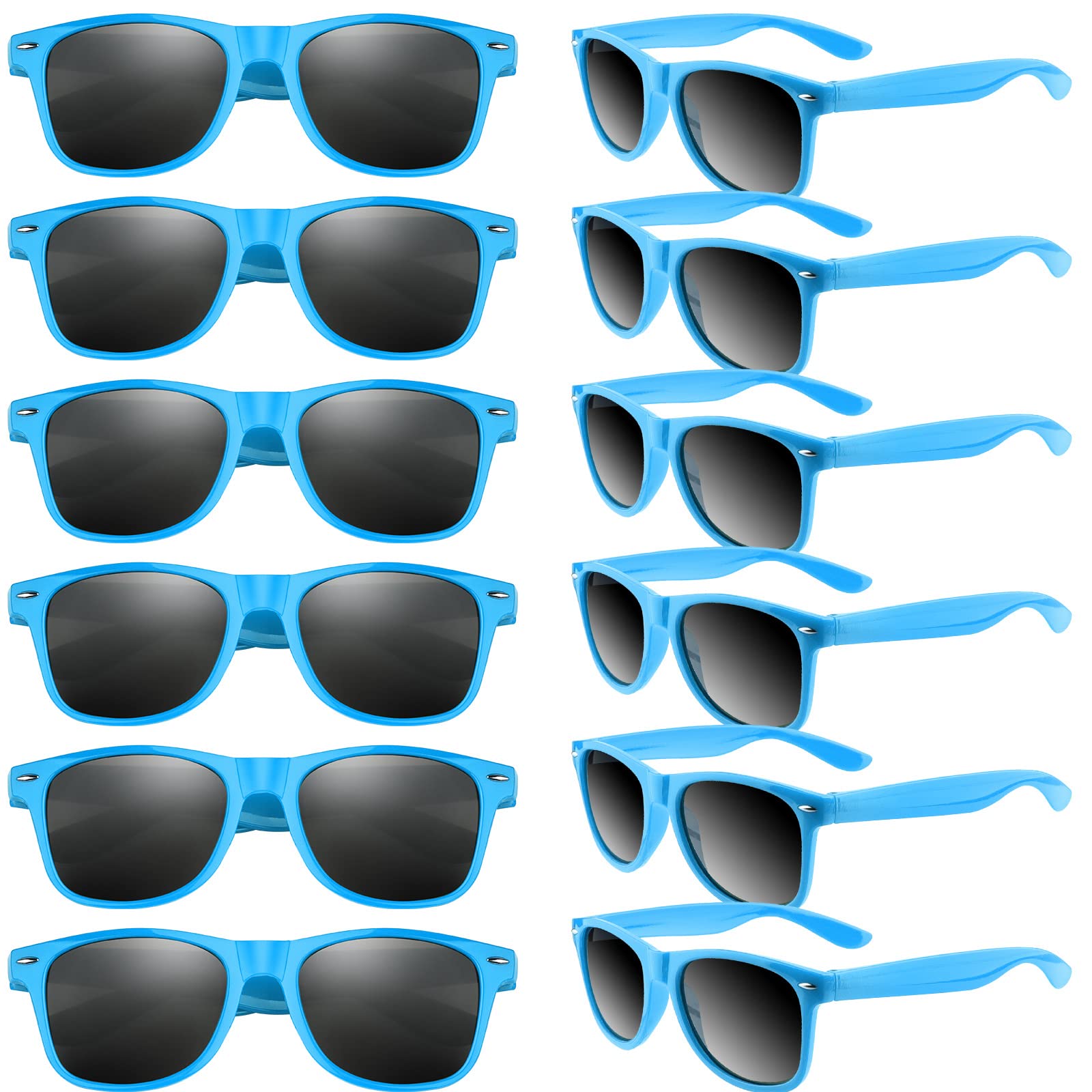 TUPARKA 12 Pack Sunglasses - Bulk Sunglasses Goody Bag Fillers for Birthday Party, Beach, Pool Party, Blue — image 1
