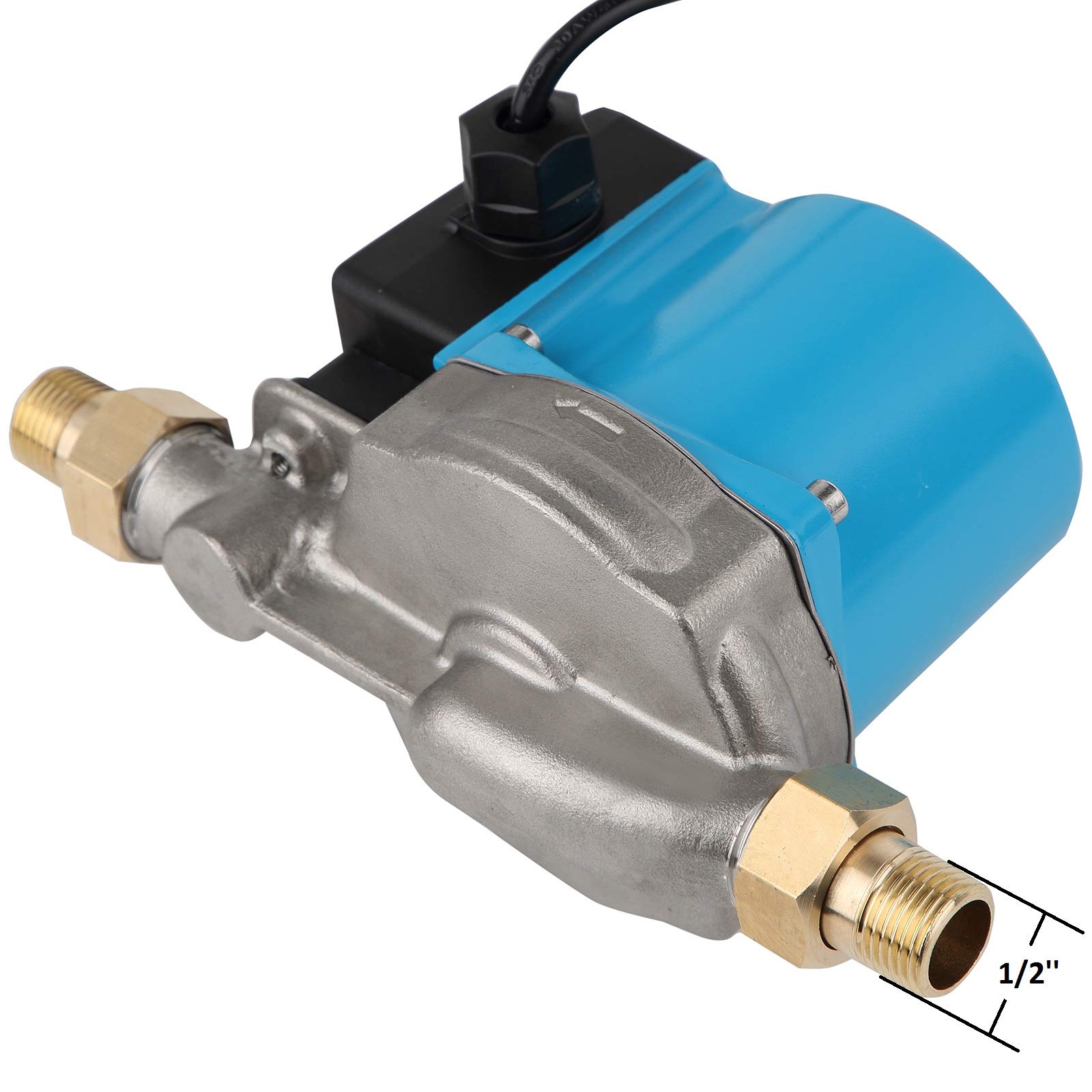 BOKYWOX 110V Food Grade Automatic Domestic Booster Pump NPT 3/4'' 120W Circulate Boost Pressure Water Pump for Solar Heater/Faucet Stainless Steel 304(RS15-9 SB)