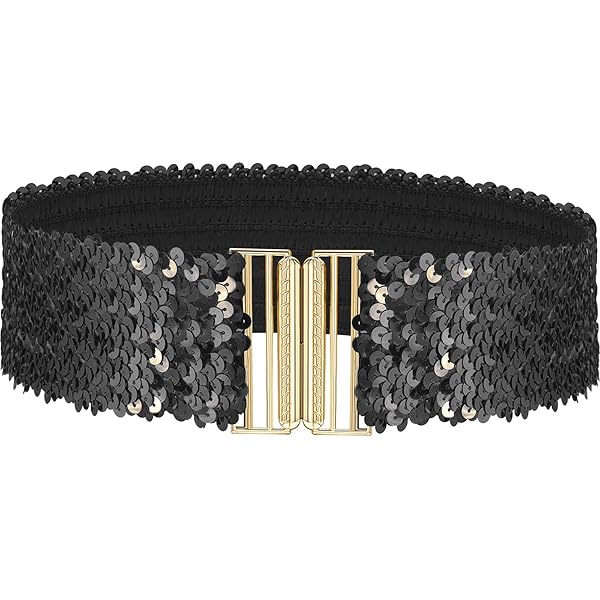 black sequin belt for dress 1980s Vintage Black Sequin Belt