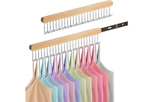 UgyDuky 2Pack Pull-Out Belt Hanger for Closet – Wall-Mounted Tank Top & Bra Organizer, Sliding Multi-Hook Coat Rack for Ties,