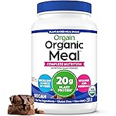 Orgain Organic Vegan Meal Replacement Protein Powder, Creamy Chocolate Fudge - 20g Plant Based Protein, Gluten Free, Dairy Free, Lactose Free, Soy Free, No Sugar Added, For Smoothies & Shakes - 2.03lb