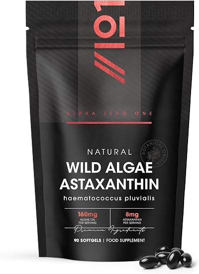 ALPHA01 Wild-Algae Astaxanthin 160mg 90 Softgels Resealable Pouch