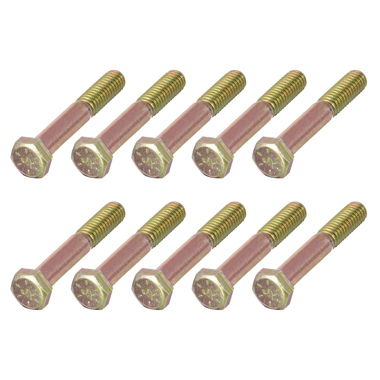 METALLIXITY Hex Bolts (5/16-18x2") 50Pcs, Carbon Steel Zinc Plated, Coarse Thread UNC Hex Head Screw Bolt - for Furniture Repair, Yellow โ image 1